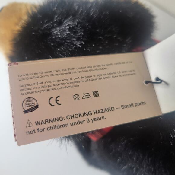 Steiff Teddy Bear Black Plaid Scarf  # 673054 Collectible Eddie Bauer 2009 - Picture 11 of 16